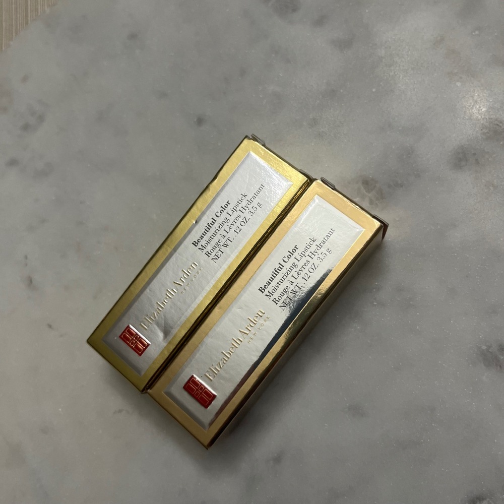 Elizabeth Arden Lipstick GOLDEN NUDE 15 Moisturizing Makeup Lips New Set of 2